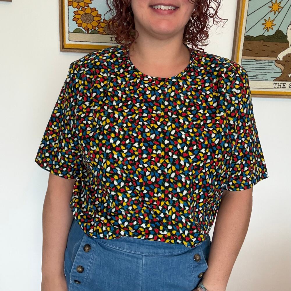 Vintage 80S josephine floral top size 16